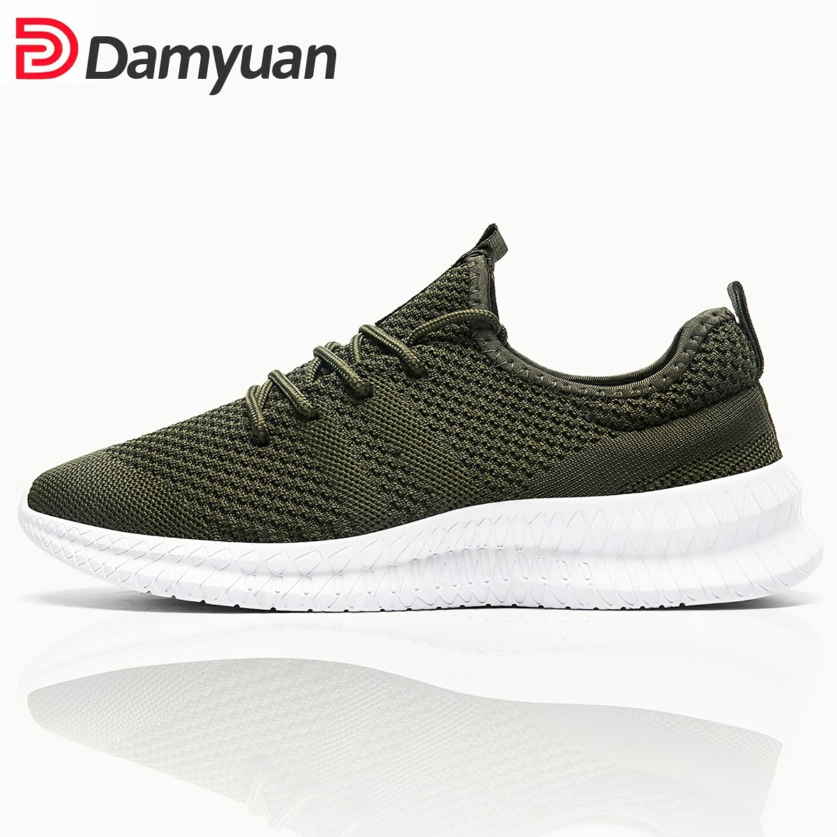 Men's Casual Solid Color Breathable Mesh Shoes, Outdoor Anti-skid Lace-up Walking Sneakers